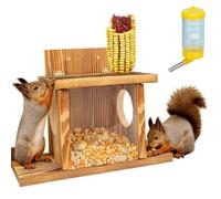 Pour écureuils : en bois résistant aux intempéries, maison pour écureuils d'hiver en plein air, station de stockage de noix durable, accessoire de nidification pour l'alimentation