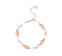 Pour Élastique Perles Plusieurs Messages Bracelet Freshwater Cultured Pearl Strand Bracelet For Women Teens 1 Yellow Gold Plated Small Wrist 6.58 Inch 2 Inch Pour 4 Bracelet Valentin (A, One Size)