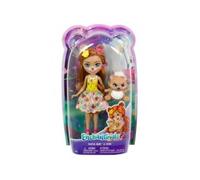 pour enchantimals - Pack Poupee Biloxi Ours 15 cm et Figurine Trail Son ami Animal - Jupe Amovible, Accessoires - Set Jouet avec Carte