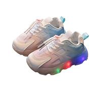 pour enfants Dégradé de couleur Chaussures lumineuses à Chaussures de papa à lacets Semelles souples Fille Rose Orteils Séparés Fille Argenté Bout Carré Fille Violet Bout Renforcé Fille Vert Mode