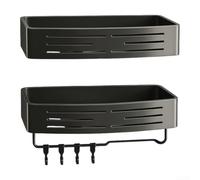 pour étagère Douche Ventouse pour forte Perçage Aluminium pour | Aluminium spatial traité, anti-oxydation, gris foncé, milieu humide, pas de rouille