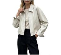 pour femme Zipper Col Rabattu Solide Mode pour femme Zipper | Col rabattu stylé, fermeture éclair lisse, design solide, idéal mode urbaine, coupe flatteuse(Apricot XXL)