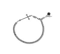 pour Femmes, personnalité de la Mode Ajustement Black Double Cercle en Cuir Vintage Cross Shape Bangle Ladies/Girl/Mère pour la Robe de Tenue de Tous Les Jours