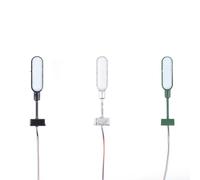 Pour feux de train 3 V CC AC 28 mm avec résistances pour 3 V (vert) | Compatible avec l'échelle N, hauteur de 28 mm, faisceau LED blanc, construction en métal, idéal pour les tracés de pistes