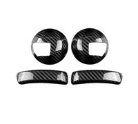 Pour Fiat 500 2008-2011 Pour Abarth 595 695 2012-2023 Cache Poignée De Porte En Fibre De Carbone Véritable BLNETU(Black Carbon)