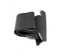pour Fiat pour Bravo pour Doblo pour Grande pour Punto pour Linea pour Qubo Tresse à la Main en Cuir perforé Garniture Couverture Volant de Voiture Housse de Volant(Black)