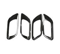 Pour FIT JAZZ 2014 2015 2016 2017 2018 LHDC1267ABS plastique poignée de porte intérieure de voiture cadre de cuvette garniture autocollant couverture 4 pièces/ensemble(Black)