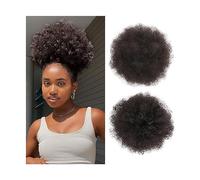 Pour fixer et décorer les cheveux Afro Puff Cordon Queue de Cheval for Femme, 8/10 pouces Synthétique Afro Crépus Bouclés Chignon Extension Postiches Clip en Cordon Queue de Cheval Postiches Pince à c