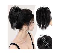 Pour fixer et décorer les cheveux Chignon en désordre morceau de cheveux pince à pince dans les chignons de cheveux morceau de cheveux for les femmes droite courte haute queue de cheval Extension ébou