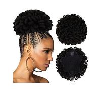 Pour fixer et décorer les cheveux Dreadlock Bun Afro High Puff Cordon Queue de Cheval Cheveux Chignon Postiches Faux Locs Clip Dans Les Extensions Queue De Cheval Cheveux Synthétiques Chignons Pièces