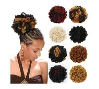 Pour fixer et décorer les cheveux Dreadlocks Chignon Afro Puff Cordon Queue De Cheval Cheveux Chignon Postiches Chignon Tressé Faux Loc Tresses Chignons Clip Synthétique Dans Les Extensions De Cheveux