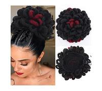 Pour fixer et décorer les cheveux Dreadlocks synthétiques Chignon Afro Puff Cordon Queue de Cheval Cheveux, Chignon Locs Tresses Chignons Postiche Clip dans les Cheveux, Extensions for Femmes Noires P