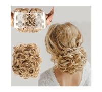 Pour fixer et décorer les cheveux Extension de Chignon de cheveux courts bouclés en désordre, peignes à cheveux faciles à étirer, Extension queue de cheval à Clip, Scrunchie Chignon plateau queue de c