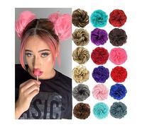 Pour fixer et décorer les cheveux Messy Bun Hair Piece Chignon Wavy Curly Elastic Rubber Band Hair Bun Scrunchies Extensions Synthétique Tousled Updo Postiches for Femmes Filles Pince à cheveux(22H613