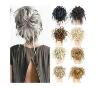Pour fixer et décorer les cheveux Messy Bun Hair Piece, Synthétique Tousled Updo Buns Extension de Cheveux Courte Bouclée Extension de Queue de Cheval avec Bande Élastique Naturel Faux Postiches for F