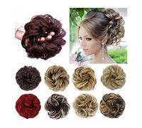 Pour fixer et décorer les cheveux Messy Bun Hair Pieces for Women, Wavy Curly Bun Hair Extension Elastic Band Synthetic Chignon Updo Hair Piece Fluffy Hair Bun Scrunchies Accessoires Pince à cheveux(F