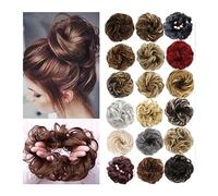 Pour fixer et décorer les cheveux Messy Bun Morceau De Cheveux Synthétique Faux Chouchous Extension De Queue De Cheval Ondulés Bouclés Élastique Bande De Caoutchouc Cheveux Chignon Extensions for Femm