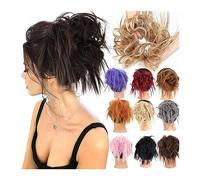 Pour fixer et décorer les cheveux Messy Fluffy Hair Chignon Chignon, extension de queue de cheval postiche ébouriffée avec bande élastique, chouchous synthétiques postiches queue de cheval for femmes