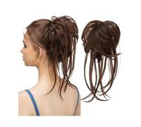 Pour fixer et décorer les cheveux Postiches synthétiques élastiques bouclées, postiche en désordre, chouchou, noir, blond, marron, faux cheveux naturels, bande Chignon, Donut Pince à cheveux(8B)