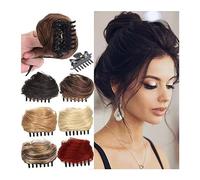 Pour fixer et décorer les cheveux Space Buns Postiches, mini pince à griffes for chignon, oreilles de chat en désordre, extension de chignon synthétique en forme de beignet, accessoire de perruque chi