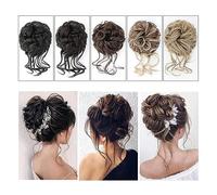 Pour fixer et décorer les cheveux Synthétique Messy Bun Morceau De Cheveux Tousled Updo Extension De Chignons De Cheveux Bande Élastique Bouclés Chignon Chouchou Extension De Queue De Cheval for Femme
