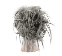 Pour fixer et décorer les cheveux Synthétique Tousled Updo Messy Bun Hair Pieces Extensions de chouchous avec bande élastique Queues de cheval Extensions de cheveux for femmes Pince à cheveux(DimGrey)