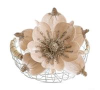 pour fleur pour magnolia Tissu pour Sapin de Noël 24x17cm pour(gold) | Réalisme exceptionnel, détail minutieux, centre de table attrayant, ambiance festive, 24x17cm