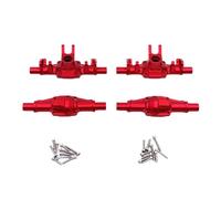 Pour FMS 124 FCX24M Pour Camel Trophy D90 D110 Coques D'essieu Avant Et Arrière Pour Voiture Télécommandée Pour Discovery Of The Fi Metal Upgrade PièCes DéTachéEs Rc(Red)
