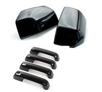Pour Ford F150 2015-2020 Raptor Rétroviseur Latéral + Couvercle Poignée Porte Capuchon D'aile Boîtier De Vue Arrière Garniture Porte Extérieure FIXCOR(Black)