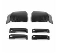 Pour Ford F150 2015-2020 Raptor Rétroviseur Latéral + Couvercle Poignée Porte Capuchon D'aile Boîtier De Vue Arrière Garniture Porte Extérieure FIXCOR(Carbon Gloss look)