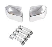 Pour Ford F150 2015-2020 Raptor Rétroviseur Latéral + Couvercle Poignée Porte Capuchon D'aile Boîtier De Vue Arrière Garniture Porte Extérieure FIXCOR(Argent)