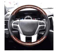 pour Ford pour Everest pour Ranger 2016-2019 Tresse Antidérapante Noir en Cuir Véritable Et Style Couverture Volant Voiture Intérieur De Voiture(N)
