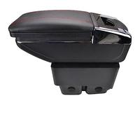 Pour Ford Pour Fiesta 2009-2017 Voiture Accoudoir Boîte Voiture Center Console Centrale Boîte De Rangement Accoudoir Rotatif(Red thread)