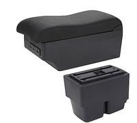 Pour Ford Pour Fiesta MK7 2009-2017 Boîte D'accoudoir De Voiture Accoudoir De Voiture Console Centrale Boîte De Rangement Surface Incurvée(A2 Black line 7USB)