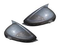 Pour Ford Pour Focus 2019 2020 2021 MK4 ST/stline Couvercle De Rétroviseur Extérieur Latéral Voiture En Forme Klaxon Avec Canal De Guidage 2 Pièces RESPUNEKBAH(Carbon fiber pattern)