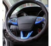 Pour Ford pour Focus 3 MK3 2015-2018 Style voiture décoration intérieure volant cadre moulage garniture couverture Intérieure Voiture(Chrome Blue)