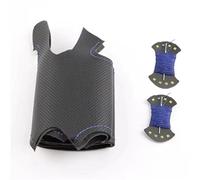 pour Ford pour Mondeo Mk4 S-pour Max pour Focus 3 pour Kuga Housse Volant Voiture en Cuir Artificiel Cousue à la Main Housse de Volant de Voiture(Blue Thread)