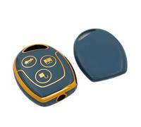 pour Ford pour Mondeo pour Fiesta pour Focus pour C-Max pour S-Max pour Transit pour KA pour Galaxy Étui for Clé Voiture À 3 Boutons en Silicone Coques clé Voiture(Golden Grey)