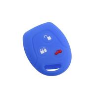 pour Ford pour Mondeo pour Fiesta pour Focus pour C-Max pour S-Max pour Transit pour KA pour Galaxy Étui for Clé Voiture À 3 Boutons en Silicone Pièces Automobiles(Dark Blue)
