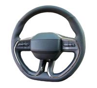 pour Ford pour Mondeo pour Fusion pour Evos 2022 2023 2024 Housse Volant Voiture Cuir Microfibre Cousue À La Main Caches Volant Protege(Light Blue Thread)