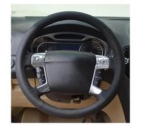 pour Ford pour Mondeo pour Mk4 2007-2012 S-Max 2008 Couverture Volant Voiture Noir Couture À La Main Cuir Microfibre Accessoires intérieur Automobile(Red Blue Thread)