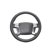 pour Ford pour Mondeo pour Mk4 pour S-Max pour Focus 3 pour Kuga Housse Volant Voiture en Cuir Cousue À Main Caches Volant Protege(Blue Thread)