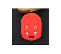 pour Ford pour Mustang pour Expédition pour Edge pour Explorer pour Focus pour Taurus X pour Escape Étui en Silicone À 4 5 Boutons pour Clés Voiture Coques clé Voiture(Red-4 Buttons)