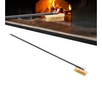 Pour four à pizza avec grattoir, pour pierre à pizza - Pour four à pizza, poils en laiton résistant à la chaleur, nettoyage à long manche, pour barbecue avec grattoir pour cuisines, pizzeri