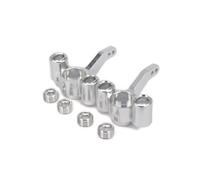 Pour FS 1/10 2 Pièces Alliage D'aluminium G-D Support Moyeu Direction Voiture Radiocommandée Pour Buggy Pièces Rechange Améliorées Pièces Modification Accessoires Jouets RC(Silver)