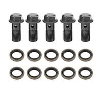 pour fuel banjo sealing washer EBTOOLS 5 pièces boulons de banjo de frein de moto M10 x1.0mm boulons de Banjo de fer Kit de rondelles d'étanchéité boulons et raccords pour