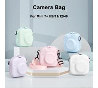 Pour Fujifilm Instax Mini 7 + 8/9/11/12/40 EVA étui rigide universel sac de rangement Polaroid sac pour appareil photo coque avec bandoulière Green Watercolor