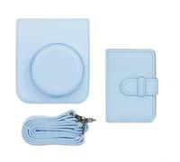 Pour Fujifilm pour Mini sac d'appareil photo de taille 12 et album photo à 28 sections, design léger et portable pour les amateurs de films instantanés (bleu)
