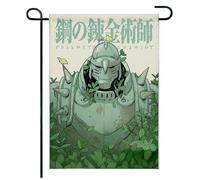 Pour Fullmet-al Alchemi-st Drapeau de jardin décoratif, Drapeau de jardin été soleil fleurs colorées, Mise en valeur de votre jardin privé, français(A2,70 * 100cm)