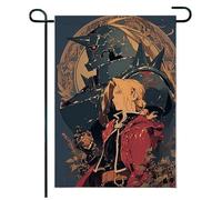 Pour Fullmet-al Alchemi-st Drapeau de jardin décoratif, Drapeau de jardin été soleil fleurs colorées, Mise en valeur de votre jardin privé, français(A3,35 * 40cm)